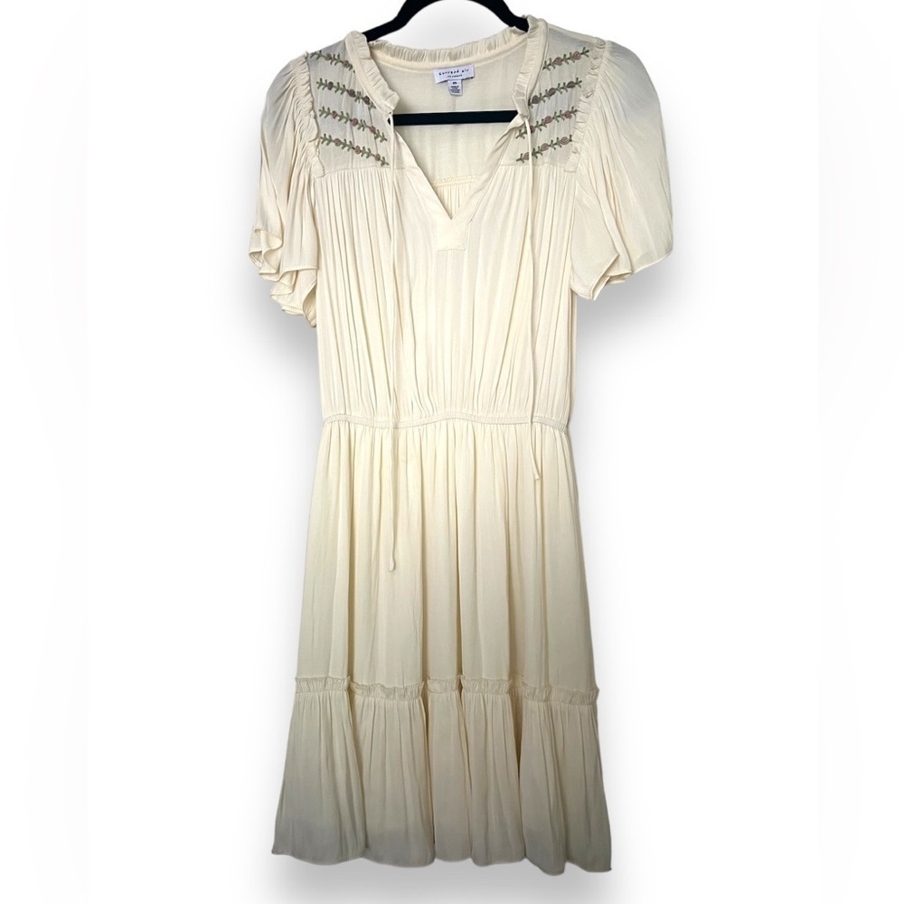 Current Air Elastic Waist Tiered Mini Dress